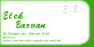 elek barvan business card